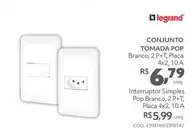 Oferta de Legrand - Conjunto Tomada Pop por R$6,79 em Telhanorte