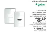 Oferta de Schneider - Conjunto De Interruptor Simples Lunare por R$8,69 em Telhanorte