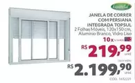 Oferta de Esquadri Sul - Janela De Correr Com Persiana Integrada Topsul por R$2199,9 em Telhanorte