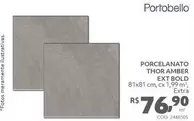 Oferta de Porcelanato Thor Amber Ext Bold por R$76,9 em Tumelero