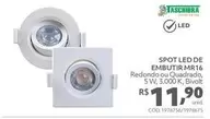 Oferta de Taschibra - Spot Led De Embutir Mr16 por R$11,9 em Tumelero