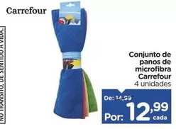 Oferta de Carrefour - Conjunto de panos de microfibra por R$12,99 em Carrefour