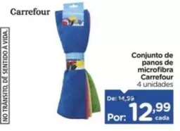 Oferta de Carrefour - Conjunto de panos de microfibra por R$12,99 em Carrefour