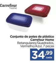 Oferta de Carrefour - Conjunto de potes de plástico Home por R$34,99 em Carrefour