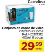 Oferta de Carrefour - Conjunto de copos de vidro Home por R$29,99 em Carrefour