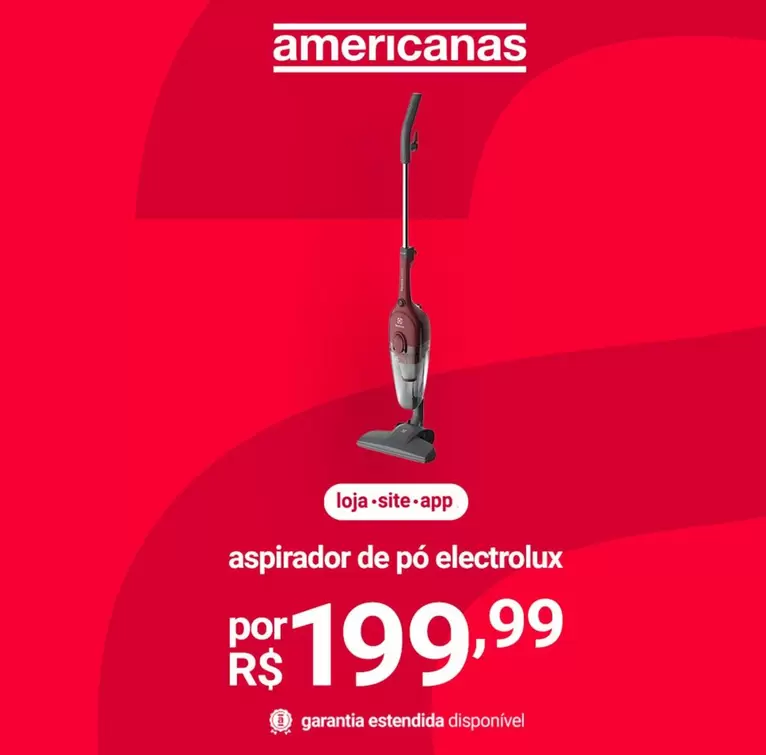 Oferta de De   - Aspirador De Pó Electrolux por R$199,99 em Lojas Americanas