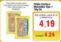 Oferta de Maravilha - Feijão Carioca  Tipo 1 por R$4,19 em Spani Atacadista