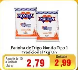 Oferta de Nonita - Farinha De Trigo Tradicional por R$2,79 em Spani Atacadista