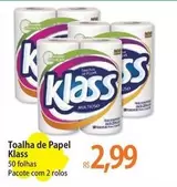 Oferta de Klass - Toalha De Papel por R$2,99 em Atacadão