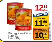 Oferta de GB - Pêssegos Em Calda Extra por R$12,29 em Tenda Atacado