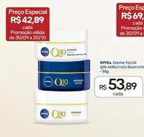 Oferta de Nivea - Creme Facial Q10 Antis-Nails por R$53,89 em Drogal