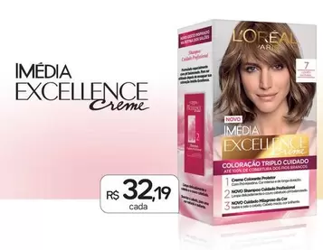 Oferta de L'Oréal - Imédia Excellence Creme por R$32,19 em Drogal