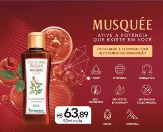 Oferta de Herbarium - Musquée  por R$63,89 em Drogal