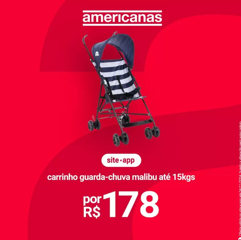 Oferta de Malibu - Carrinho Guarda-chuva  Até 15kgs por R$178 em Lojas Americanas