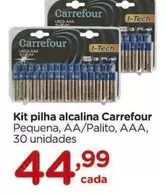 Oferta de Carrefour - Kit Pilha Alcalina por R$44,99 em Carrefour