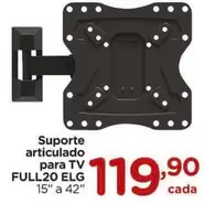 Oferta de Suporte Articulado Para Tv Full20 Elg por R$119,9 em Carrefour