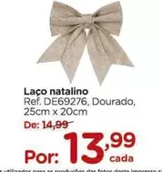 Oferta de Dourado - Laço Natalino por R$13,99 em Carrefour