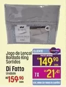 Oferta de Di Fatto - Jogo De Lençol Bordado King Sortidos por R$159,9 em Super Muffato