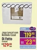 Oferta de DI - Jogo Lencol com Bordado Casal Di Fatto por R$129 em Super Muffato