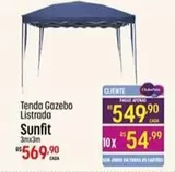 Oferta de Sunfit - Tenda Gazebo Listrada por R$549,9 em Super Muffato