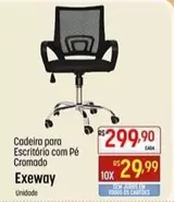 Oferta de Exeway - Cadeira Para Escritorio Com Pe Cromado por R$299,9 em Super Muffato