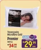 Oferta de Premier - Travesseiro Microfibra Gold por R$34,99 em Super Muffato