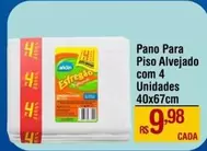 Oferta de Alkin - Pano Para Piso Alvejado Com 4 Unidades por R$9,98 em Max Atacadista