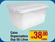 Oferta de Caixa Organizadora Dup 50 Litros por R$38,9 em Max Atacadista