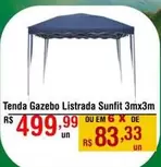 Oferta de Tenda Gazebo Listrada Sunfit 3mx3m por R$499,99 em Max Atacadista