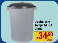 Oferta de MB - Lixeira Com Tampa Mb 61 por R$34,9 em Max Atacadista