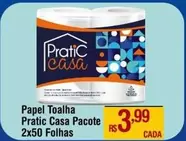 Oferta de Pacote - Papel Toalha Pratic Casa por R$3,99 em Max Atacadista