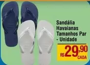 Oferta de Havaianas - Sandália Tamanhos Par por R$29,9 em Max Atacadista