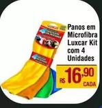 Oferta de Microfibra - Panos Em Microfibra Luxcar Kit Com 4 por R$16,9 em Max Atacadista