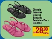 Oferta de Ipanema - Chinela  Diversa Sandália Feminina Par- Unidade por R$28,9 em Max Atacadista