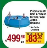 Oferta de Piscina Sunfit Com Armação Circular Azul 4800l por R$499,9 em Max Atacadista