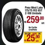 Oferta de De   - Pneu Lake 175/75 R13 85T Z-108 Unidade por R$259 em Max Atacadista