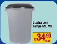 Oferta de MB - Lixeira Com Tampa 61l Mb por R$34,9 em Max Atacadista