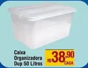 Oferta de Caixa Organizadora Dup 50 Litros por R$38,9 em Max Atacadista