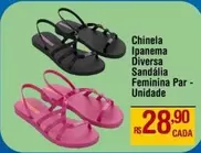 Oferta de Ipanema - Chinela  Diversa Sandália Feminina Par por R$28,9 em Max Atacadista