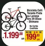 Oferta de Toronto - Bicicleta  Preta Ou Laranja Aro 29 Disco por R$1199 em Max Atacadista