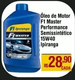 Oferta de Ipiranga - Óleo De Motor F4 Master Performance Semisetitico 15W40 por R$28,9 em Max Atacadista