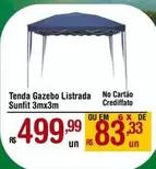 Oferta de Sunfit - Tenda Gazebo Listrada Sunfit 3mx3m por R$499,99 em Max Atacadista