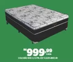 Oferta de Colchao Box Cj C/Pl Est por R$999,99 em DB Supermercados