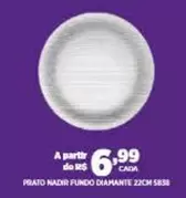 Oferta de Nadir - Prato  Fundo Diamante 22cm Sesse por R$6,99 em DB Supermercados