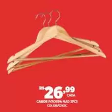 Oferta de Cabide/Profa NAT 3PS por R$26,99 em DB Supermercados