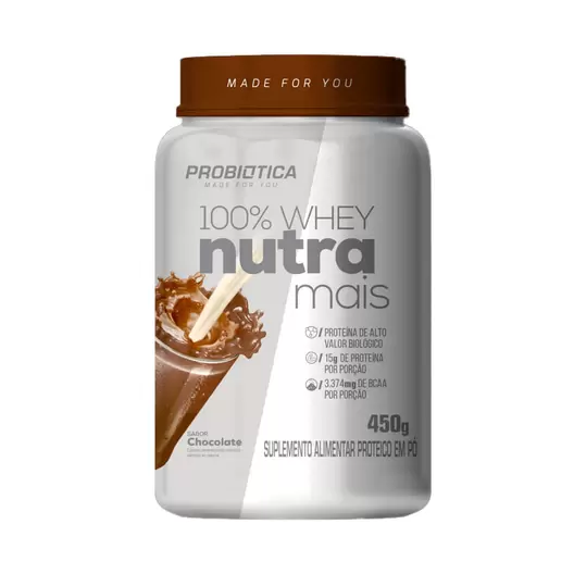 Oferta de Suplemento Alimentar Probiótica 100% Whey Nutra Mais Sabor Chocolate 450g por R$59,89 em Drogal