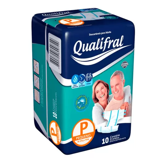 Oferta de Fraldas Descartáveis Geriátrica Qualifral P 10 Unidades por R$22,99 em Drogal