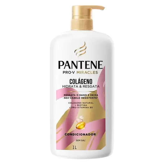 Oferta de Condicionador Pantene Pro-v Miracles Colágeno Hidrata & Resgata 1 Litro por R$65,09 em Drogal