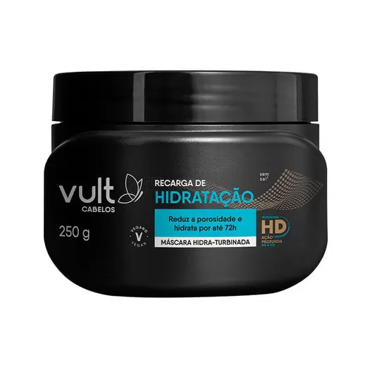 Oferta de Máscara Hidra-Turbinada Vult Cabelos Recarga de Hidratação 250g por R$22,15 em Drogal