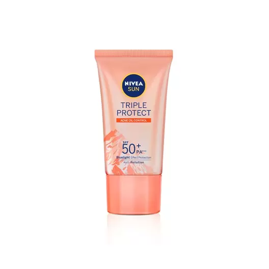 Oferta de Protetor solar Facial Nivea Tripla Proteção Antiacne FPS50 40ml por R$49,89 em Drogal